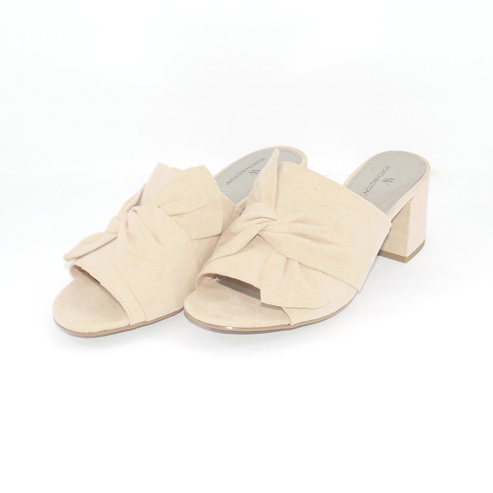 Worthington Freemont Nude Slippers Heels Sz 7-7.5